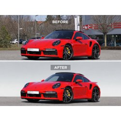 Antes y después de eliminación completa de fondo y suelo en coche de alta gama