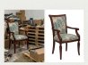 Background removal for wooden upholstered chair with clean result on white background