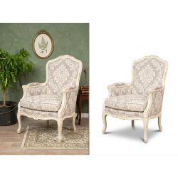 Background removal for classic white armchair with clean result for e-commerce