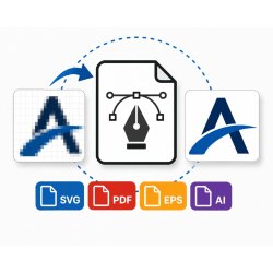 Vectorización fácil de logo con letra A en SVG, PDF, EPS y AI