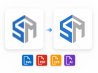 Vectorización fácil de logo geométrico tipo cubo en SVG, PDF, EPS y AI