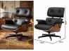Edición de imagen de sillón negro de diseño con medidas sin sombra