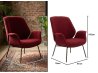 Edición de imagen de sillón tapizado rojo con medidas sin sombra
