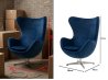 Edición de imagen de sillón giratorio azul con medidas sin sombra