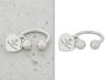 Edición de imagen de anillo plateado con colgante de corazón sobre fondo blanco sin sombra