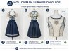 Photo submission guide for ghost mannequin dresses with full front back and inside bodice views