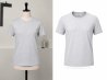 Edición de camiseta gris con maniquí invisible y fondo blanco para tienda online