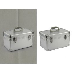Antes y después de eliminación de fondo para maletín médico de aluminio
